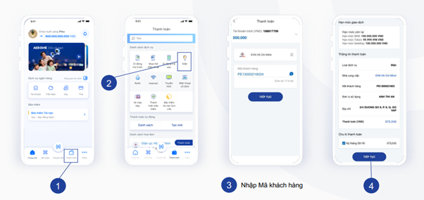 Các bước thanh toán hóa đơn điện trực tuyến