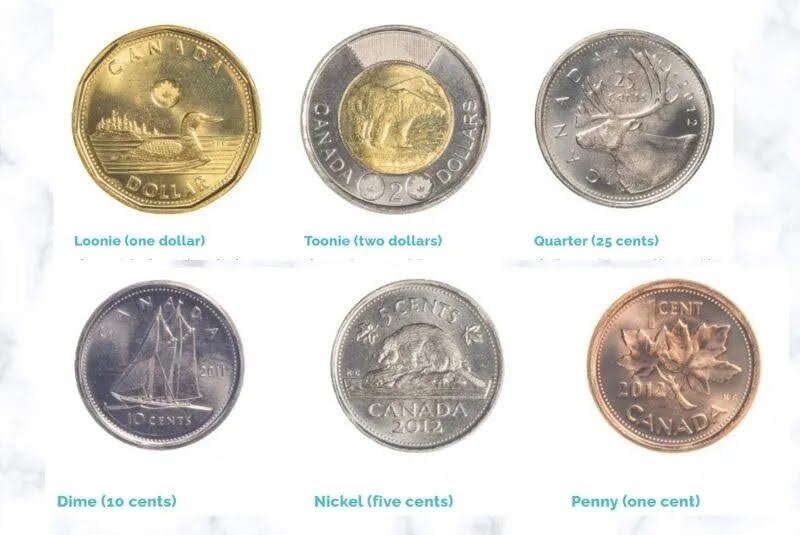 Các loại mệnh giá của đồng tiền xu Canada