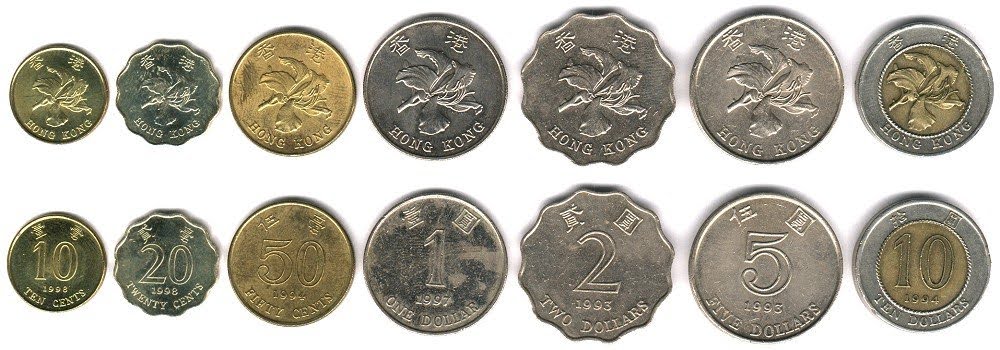 Các loại mệnh giá tiền xu của đồng đô la Hồng Kông