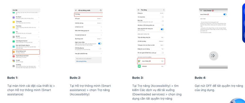 Cách tắt quyền trợ năng accessibility trên điện thoại Huawei