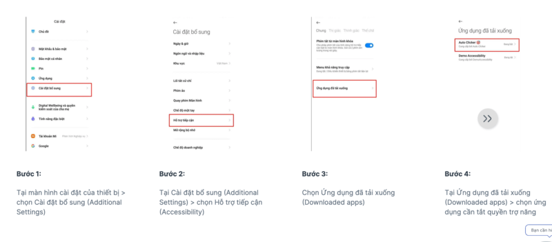 Cách tắt quyền trợ năng accessibility trên điện thoại Redmi
